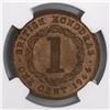 Image 4 : Lot of two British Honduras bronze 1c, George VI, in NGC slabs: 1939 MS 64 RB and 1944 MS 62 BN.