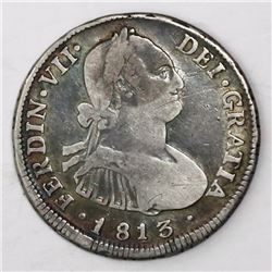 Santiago, Chile, bust 4 reales, Ferdinand VII, 1813JR.