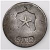 Image 1 : Copiapo, Chile, uniface 50 centavos, (1859), flat star, wide shield.