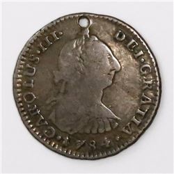 Bogota, Colombia, bust 1 real, Charles III, 1784JJ, rare.