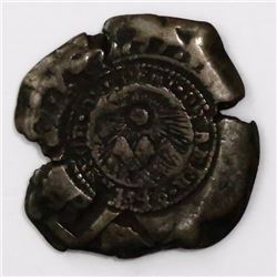 Costa Rica, 2 reales, 1846JB counterstamp (Type V) on a Potosi, Bolivia, cob 2 reales, 1742P.