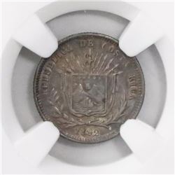 Costa Rica, 5 centavos, 1892, HEATON-BIRMm, encapsulated NGC MS 62, ex-Richard Stuart (designated on