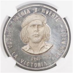 Cuba (struck in Mexico), proof 1 peso, 1967-1970, Ernesto Che Guevara, encapsulated NGC PF 64 Ultra