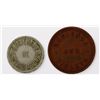 Image 1 : Lot of two Ecuador hacienda tokens of the late 1800s or early 1900s.