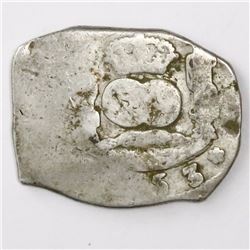 Guatemala, 4 reales, sun-over-mountains countermark (Type II, 1839) on a Guatemala cob 4 reales, (17