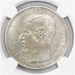Guatemala, 1 peso, 1869R, "L. 0.900" variety, encapsulated NGC AU 55, ex-Richard Stuart (designated