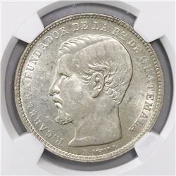 Guatemala, 1 peso, 1871R, encapsulated NGC AU 58, ex-Richard Stuart (designated on tag).
