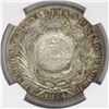 Image 2 : Guatemala, 1 peso, "1/2 real" counterstamp of 1894 on a Lima, Peru, 1 sol, 1884RD, encapsulated NGC 