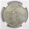 Image 1 : Guatemala, 1/2 quetzal, 1925, encapsulated NGC AU 58.
