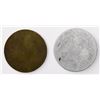 Image 2 : Lot of two Curragh, Ireland, uniface tokens (brass sixpence and aluminum shilling), 1940, for WWII i