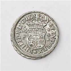 Mexico City, Mexico, pillar 1/2 real, Philip V, 1735/4MF, rare.