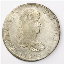 Mexico City, Mexico, bust 8 reales, Ferdinand VII, 1816JJ.