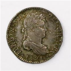 Mexico City, Mexico, bust 1 real, Ferdinand VII, 1821JJ.