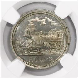San Felipe, Mexico, silver railroad token, 1892, encapsulated NGC MS 64, finest and only specimen in
