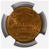 Image 2 : Nicaragua, bronze 1 centavo, 1924, encapsulated NGC MS 65 RB, ex-Richard Stuart.