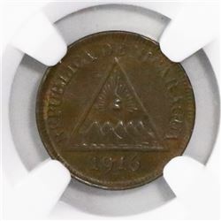 Nicaragua (Heaton mint), bronze 1/2 centavo, 1916-H, encapsulated NGC MS 62 BN, ex-Richard Stuart.
