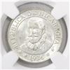 Image 1 : Lot of five Nicaragua silver minors in NGC slabs: 25c 1936 AU 58; 10c 1927 MS 62, 1928 MS 65, 1935 M