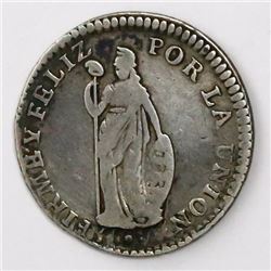 Lima, Peru (State of North Peru), 1 real, 1838/7MB, very rare.