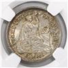 Image 1 : Lima, Peru, 1/5 sol, 1874YJ/YB, encapsulated NGC MS 66.