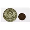Image 2 : Lot of two Peruvian copper and copper-nickel tokens of ca. 1850-60 and 1892.