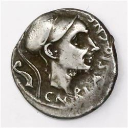 Roman Republic, AR denarius, Cn. Cornelius Blasio, 112/111 BC.