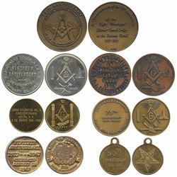 Lot of seven Panama base-metal medals, 1967-92, Masonic, ex-Richard Stuart.