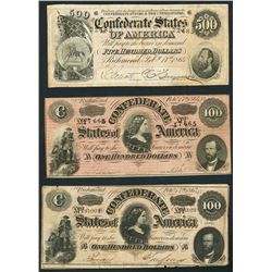 Lot of fifteen Richmond, CSA notes, seventh issue, 17-2-1864.