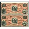 Image 1 : Gualeguaychu, Argentina, Banco Oxandeburu y Garbino, uncut pair 10 pesos bolivianos remainders, 2-1-