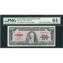 Cuba, Banco Nacional de Cuba, 100 pesos, 1958, certified PMG Gem UNC 64 EPQ, ex-Ortiz.