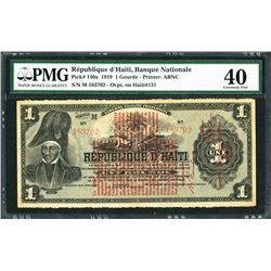 Haiti, Republique d'Haiti, 1 gourde, 12-4-1919, certified PMG XF 40.