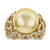 Image 1 : 2.03 ctw Diamond and Pearl Ring - 18KT Yellow Gold