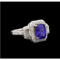 14KT White Gold 2.24 ctw Tanzanite and Diamond Ring