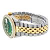 Image 4 : Rolex Mens Two Tone Green String Princess Cut Diamond Datejust Wristwatch