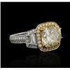 Image 2 : 6.06 ctw Diamond Ring - 18KT White and Yellow Gold