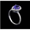 Image 4 : 2.20 ctw Tanzanite and Diamond Ring - 14KT White Gold