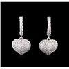 Image 1 : 1.30 ctw Diamond Dangle Earrings - 14KT White Gold