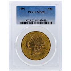 1896 PCGS MS62 $20 Liberty Head Double Eagle Gold Coin