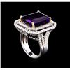 Image 4 : 14KT Two-Tone 11.31 ctw Amethyst and Diamond Ring