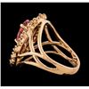 Image 3 : 1.21 ctw Pink Tourmaline and Diamond Ring - 14KT Rose Gold