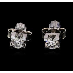 0.24 ctw Diamond Earrings - 14KT White Gold