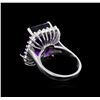 Image 3 : 13.08 ctw Amethyst and Diamond Ring - 14KT White Gold