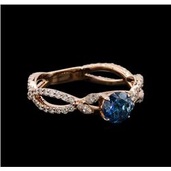 1.17 ctw Blue Diamond Ring - 14KT Rose Gold