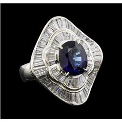 3.21 ctw Sapphire and Diamond Ring - Platinum