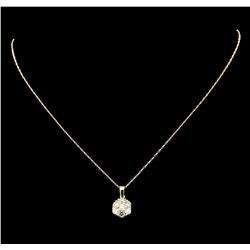 1.40 ctw Diamond Pendant With Chain - 14KT Yellow and Rose Gold