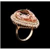 Image 4 : 22.88 ctw Morganite and Diamond Ring - 14KT Rose Gold