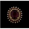 Image 2 : 14KT Yellow Gold 14.11 ctw Ruby and Diamond Ring