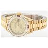 Image 7 : Rolex 18KT Gold President 1.00 ctw Diamond and Ruby Ladies Watch