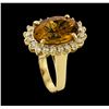 Image 4 : 5.58 ctw Citrine and Diamond Ring - 14KT Yellow Gold