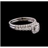 1.00 ctw Diamond Wedding Ring Set - 14KT White Gold