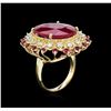 Image 3 : 19.43 ctw Ruby and Diamond Ring - 14KT White Gold